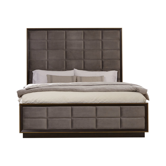 Wade Logan® Caesar Solid Wood and Upholstered Standard Bed Wayfair.ca